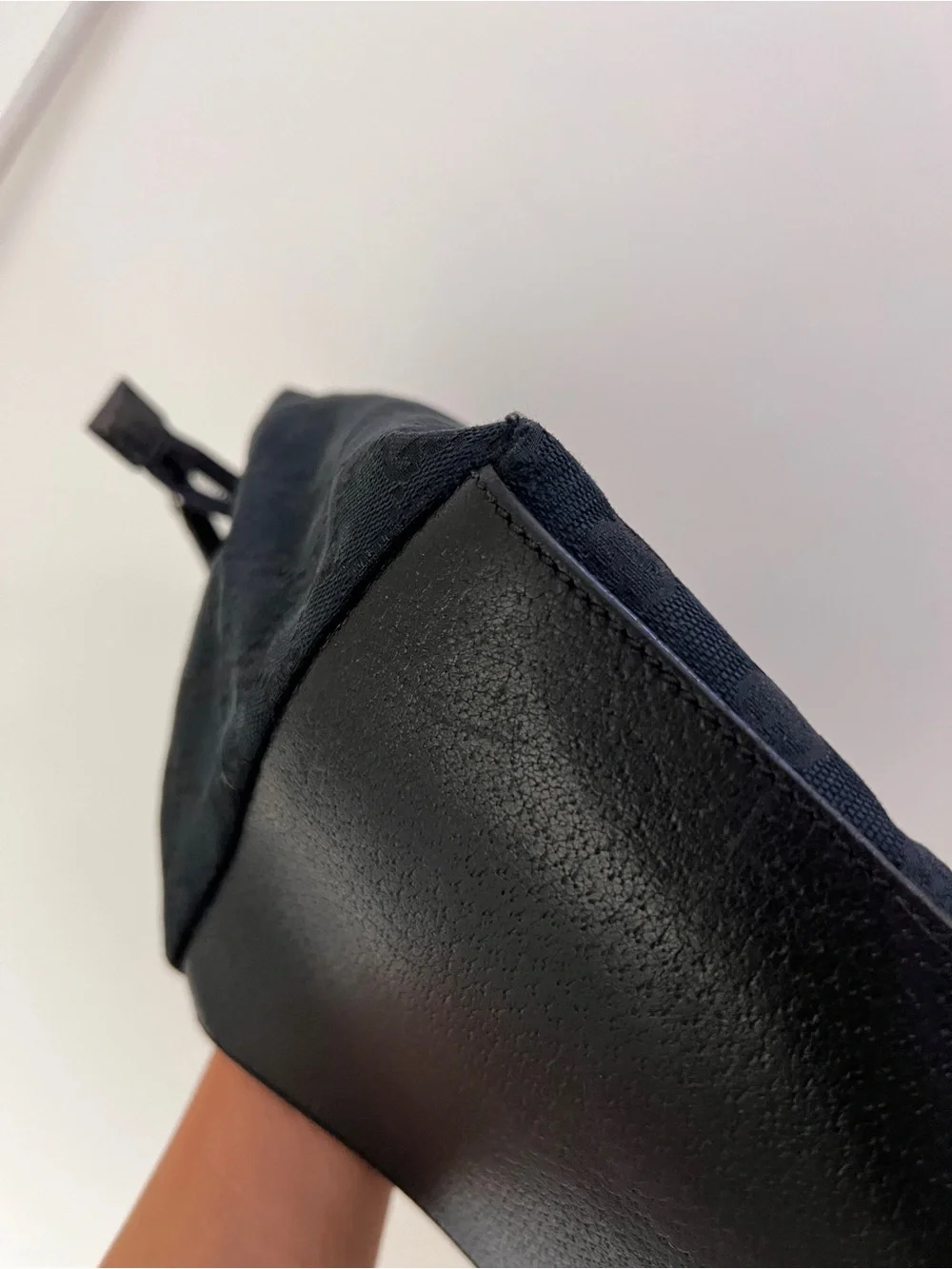 Gucci Black GG Canvas Tote with Green and Red Web Straps